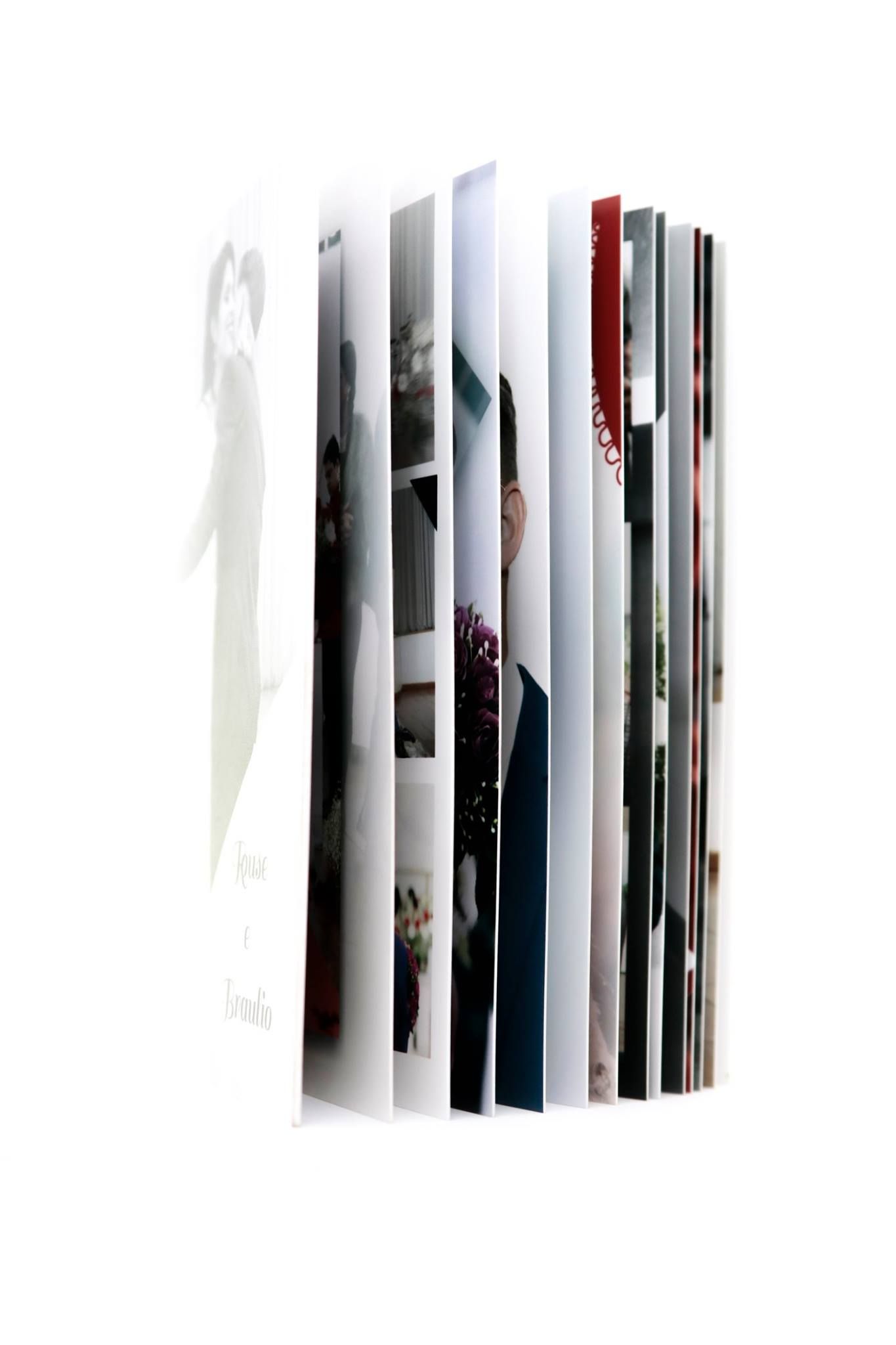 Collection of photographs arranged in a vertical spiral pattern against white background.