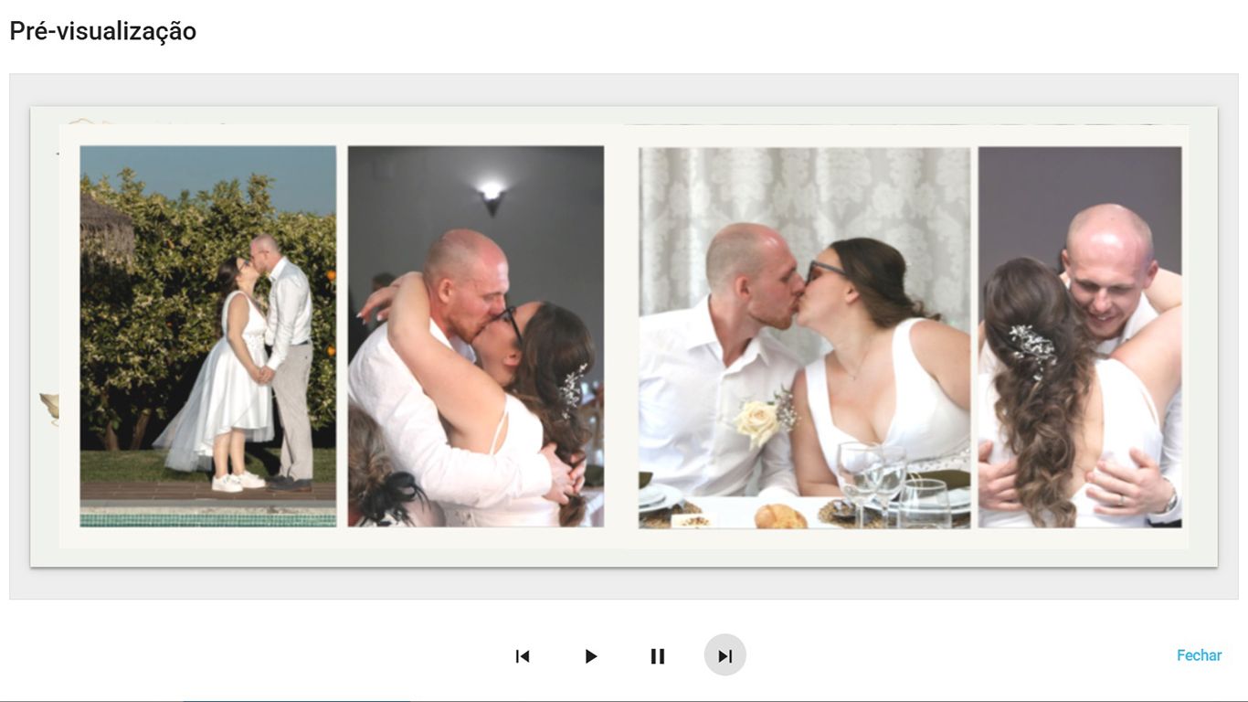 A wedding photo collage showing romantic moments and candid shots between a couple on their special day.