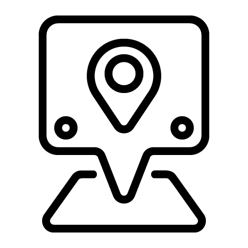 Simple black line icons for video chat, camera settings, display, and messaging interface controls.