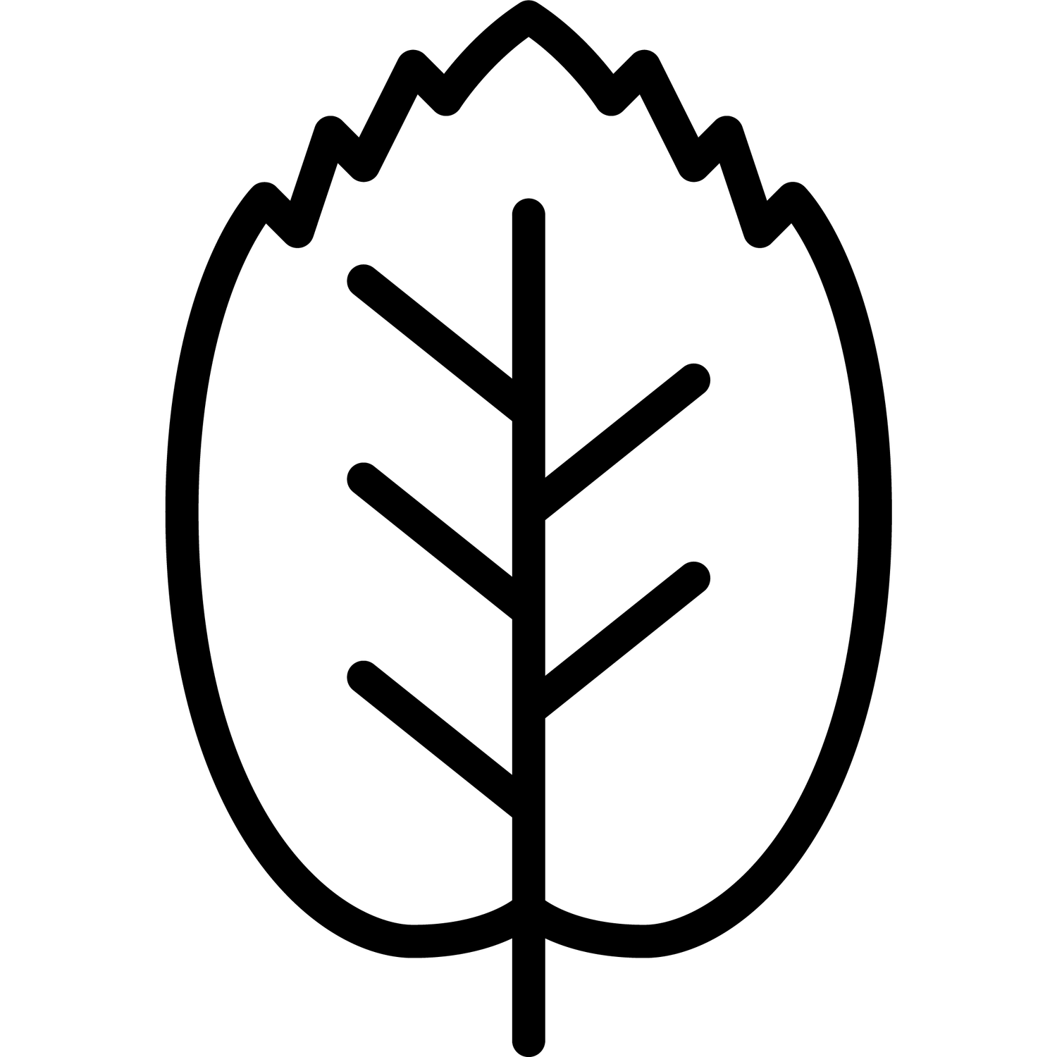 Simple black line art icons of feathers arranged in a horizontal row on white background.