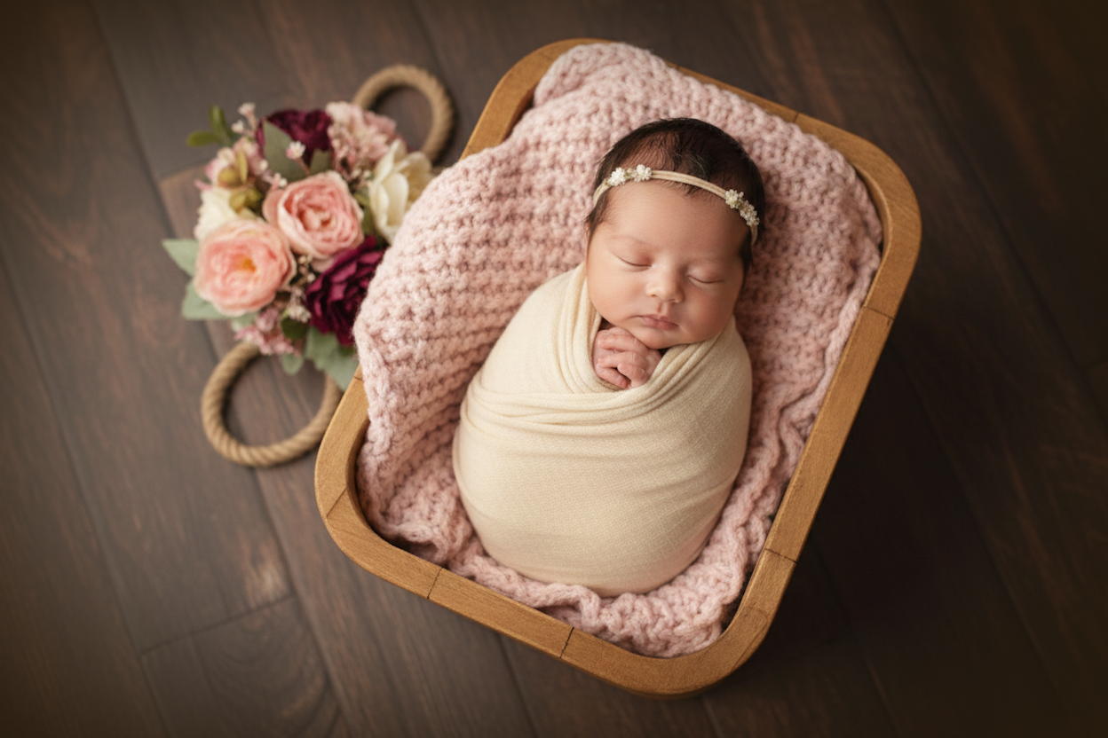 Newborn baby photography session in Nova Scotia