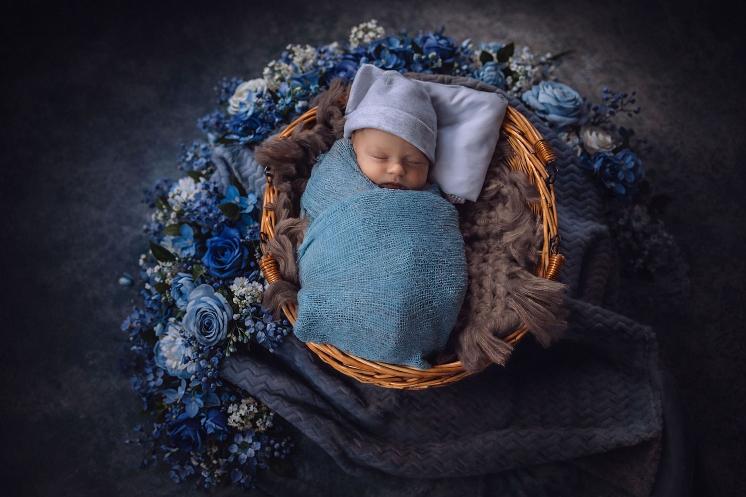 Cozy newborn photography setup in Nova Scotia