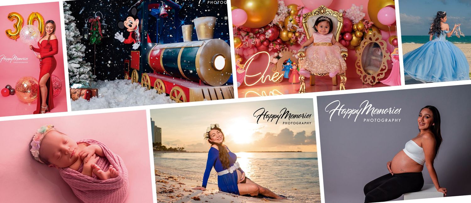 Collection of vibrant lifestyle and portrait photography shots arranged in a collage strip.