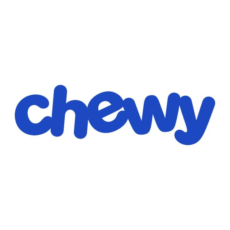 A blue Chewy logo with text in a playful, modern font style against a white background.