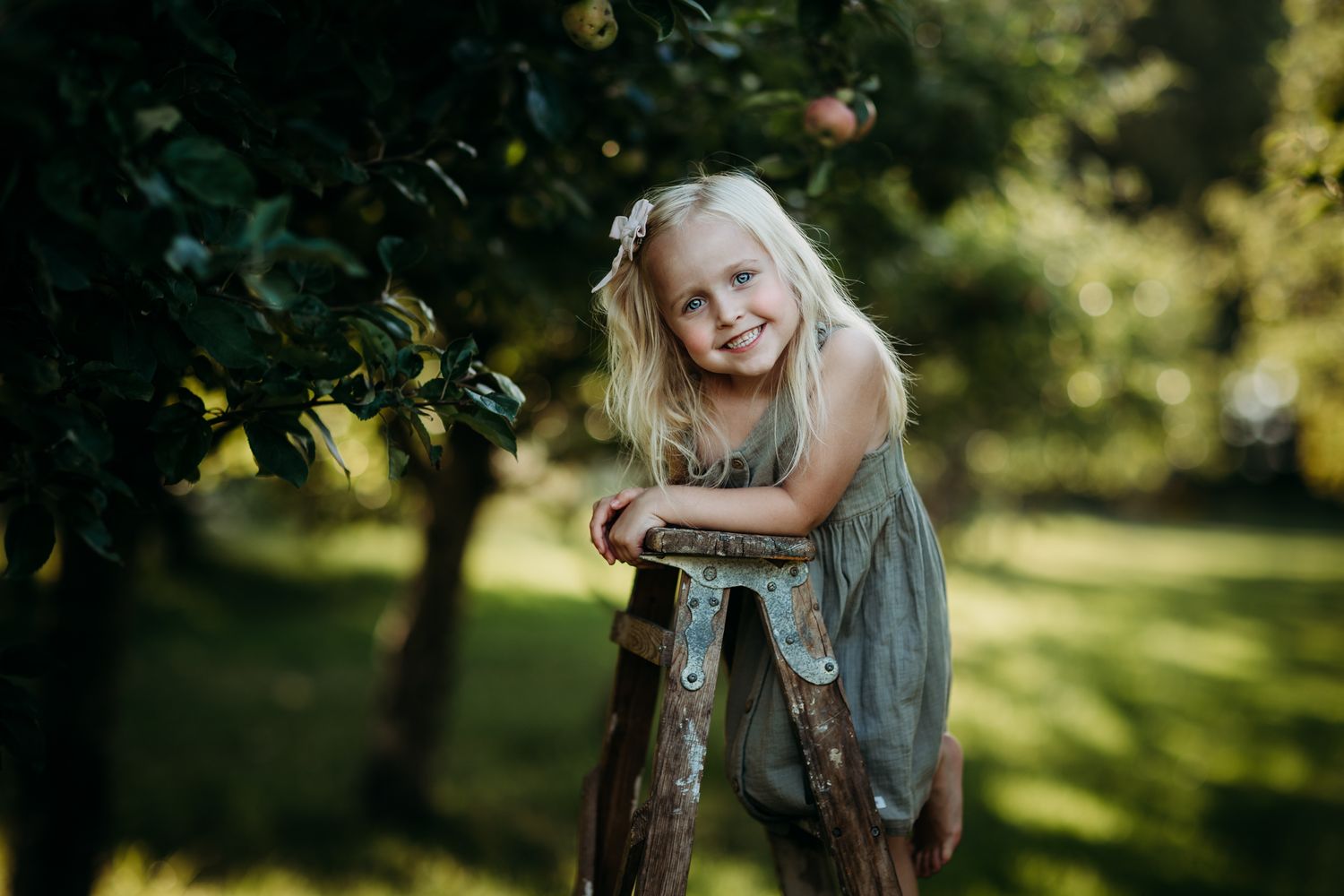 Sunflowers bloom in a lush garden setting with natural sunlight filtering through.
