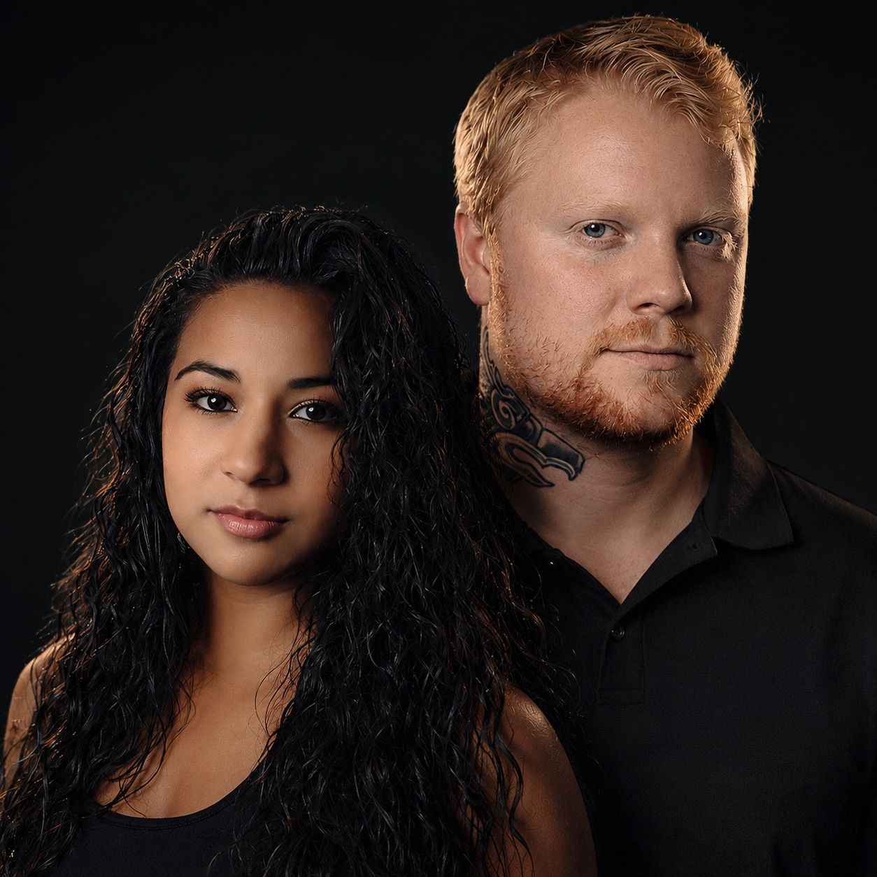 Studio portrait of the husband-and-wife team behind XyZ Productions, shot in their Pearl District studio in Portland, Oregon.