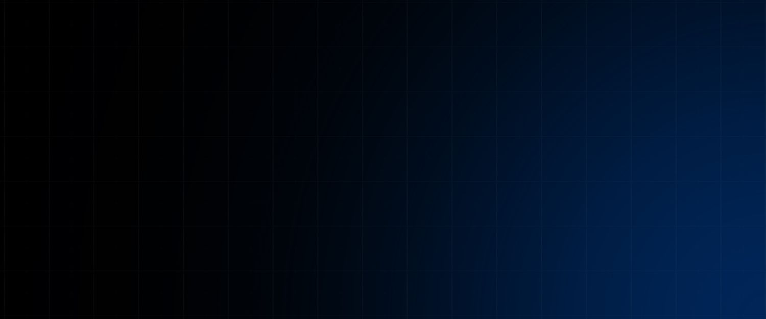 Dark gradient background transitioning from deep black on the left to rich navy blue on the right.