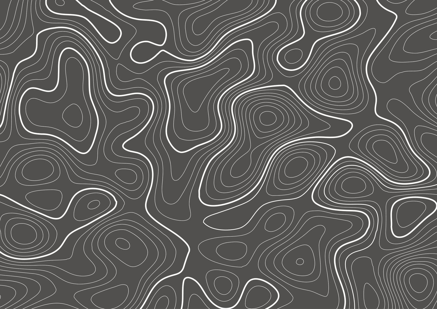 Abstract topographical map pattern with curved elevation lines on gray background.