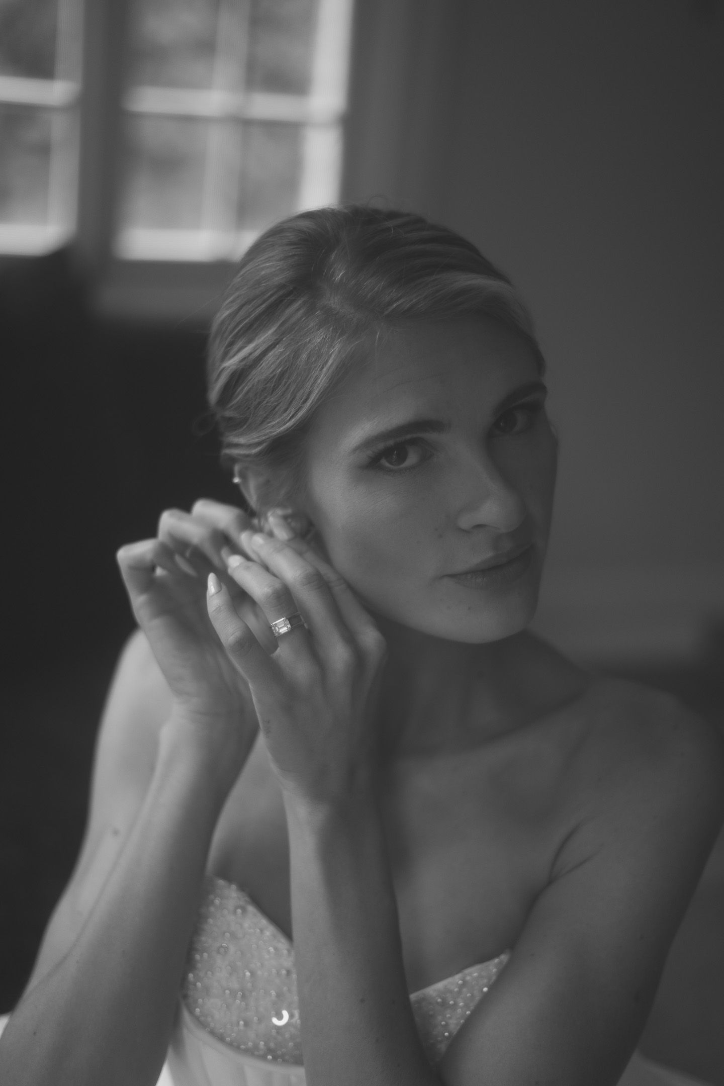 Utah wedding photographer capturing warm, moody bridal portraits. Florida wedding photographer documenting intimate