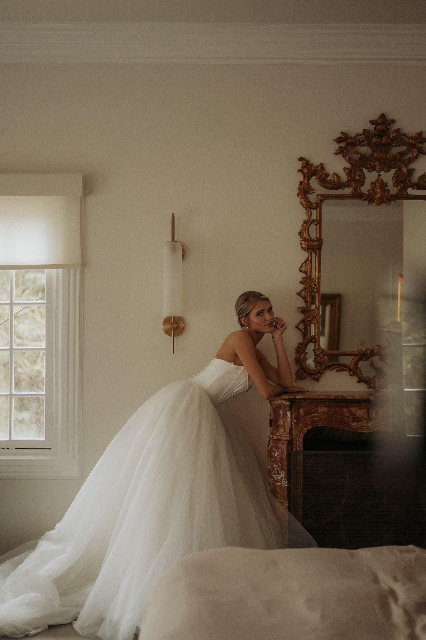 Utah wedding photographer capturing warm, moody bridal portraits. Florida wedding photographer documenting intimate vintage moments