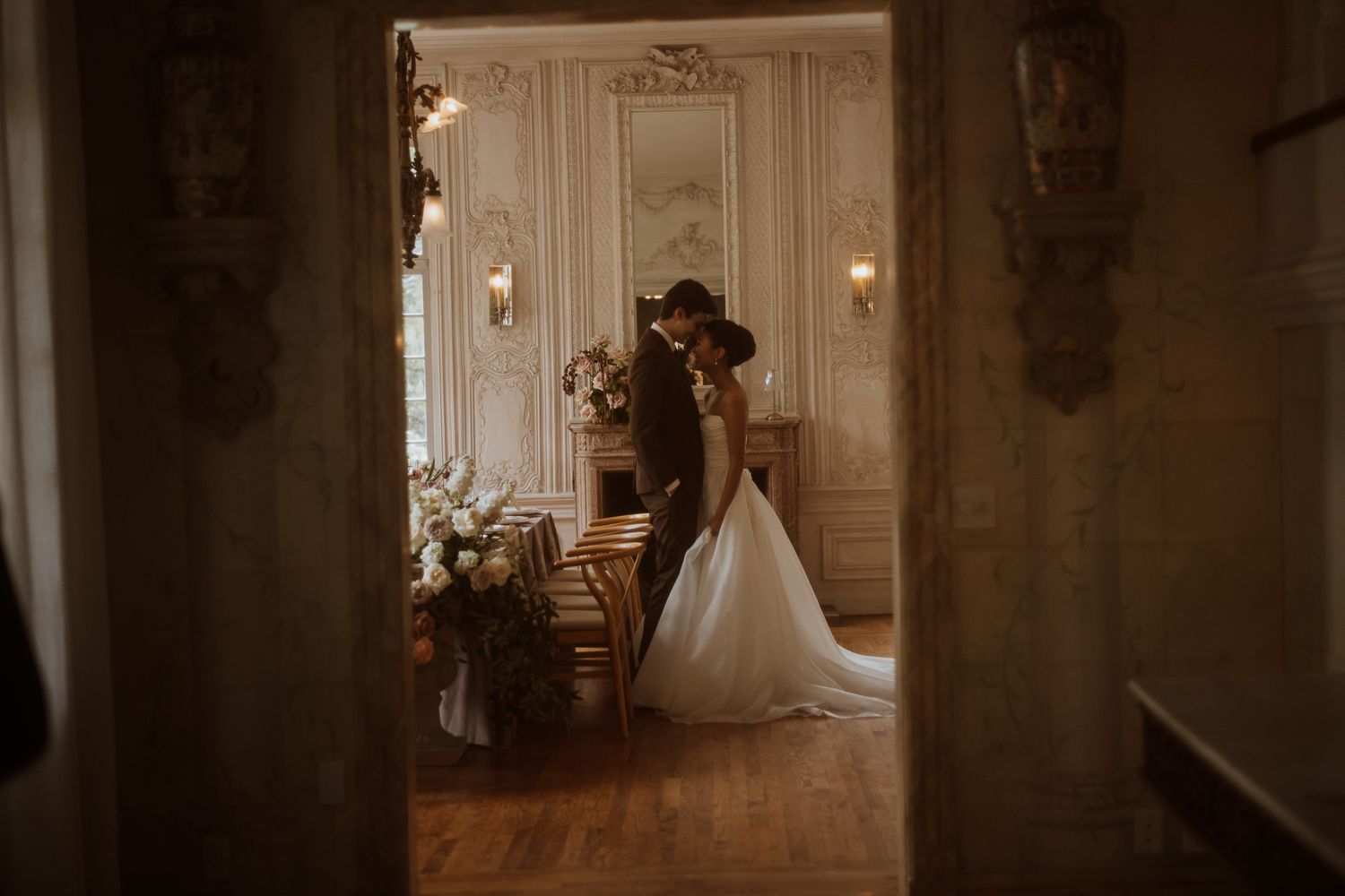 Utah wedding photographer capturing warm, moody bridal portraits. Florida wedding photographer documenting intimate vintage moments