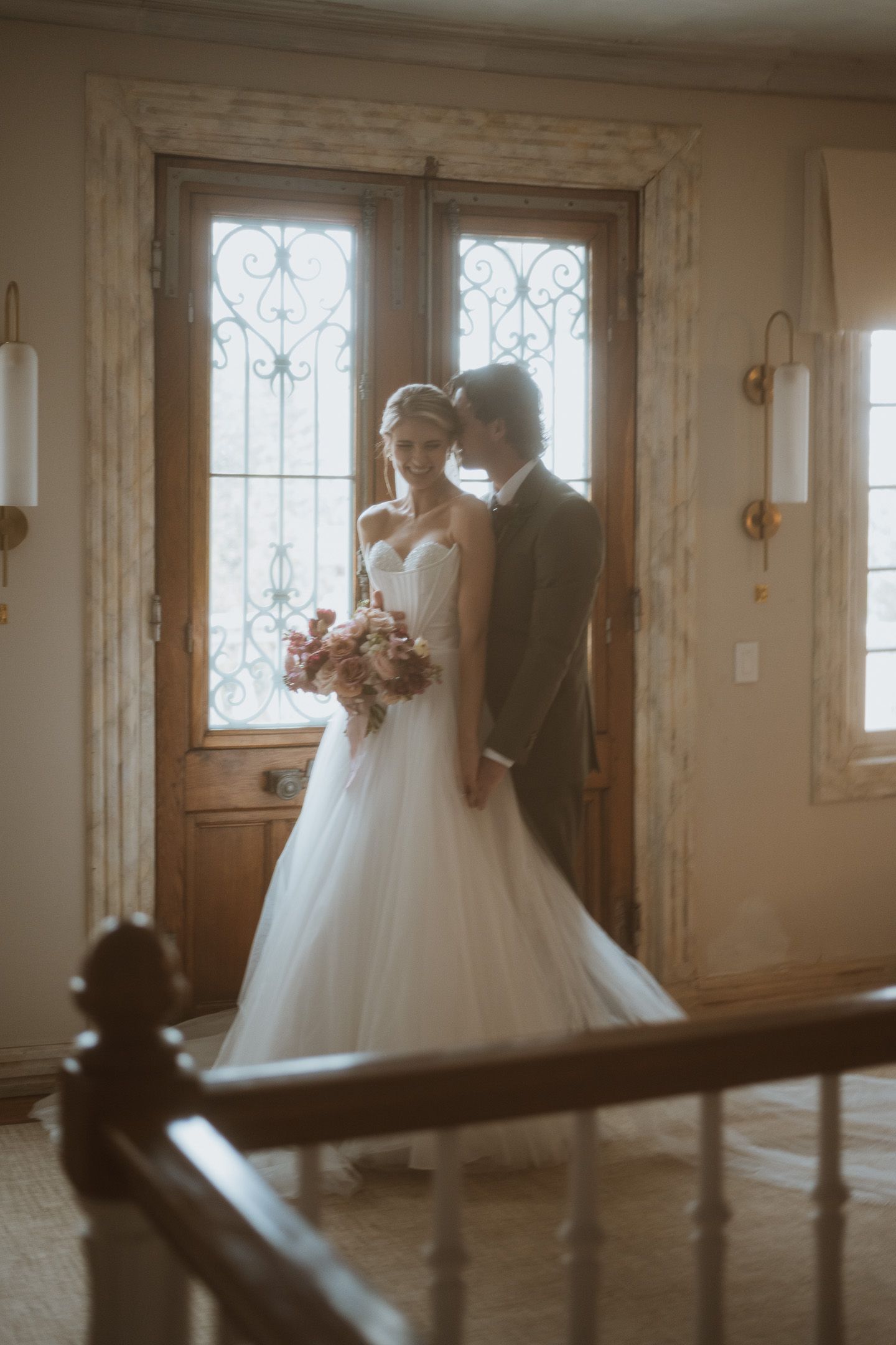 Utah wedding photographer capturing warm, moody bridal portraits. Florida wedding photographer documenting intimate vintage moments