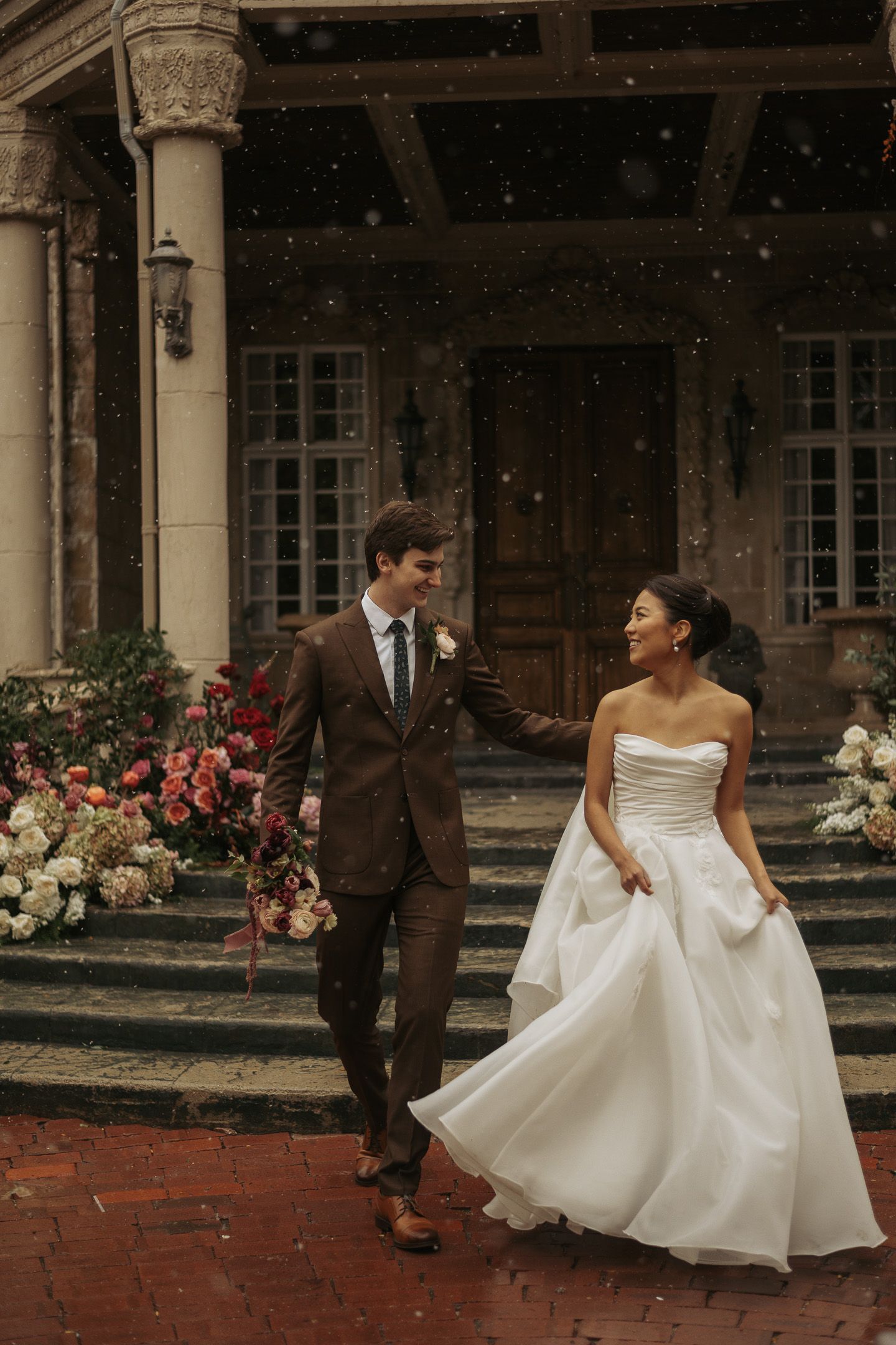 Utah wedding photographer capturing warm, moody bridal portraits. Florida wedding photographer documenting intimate vintage moments
