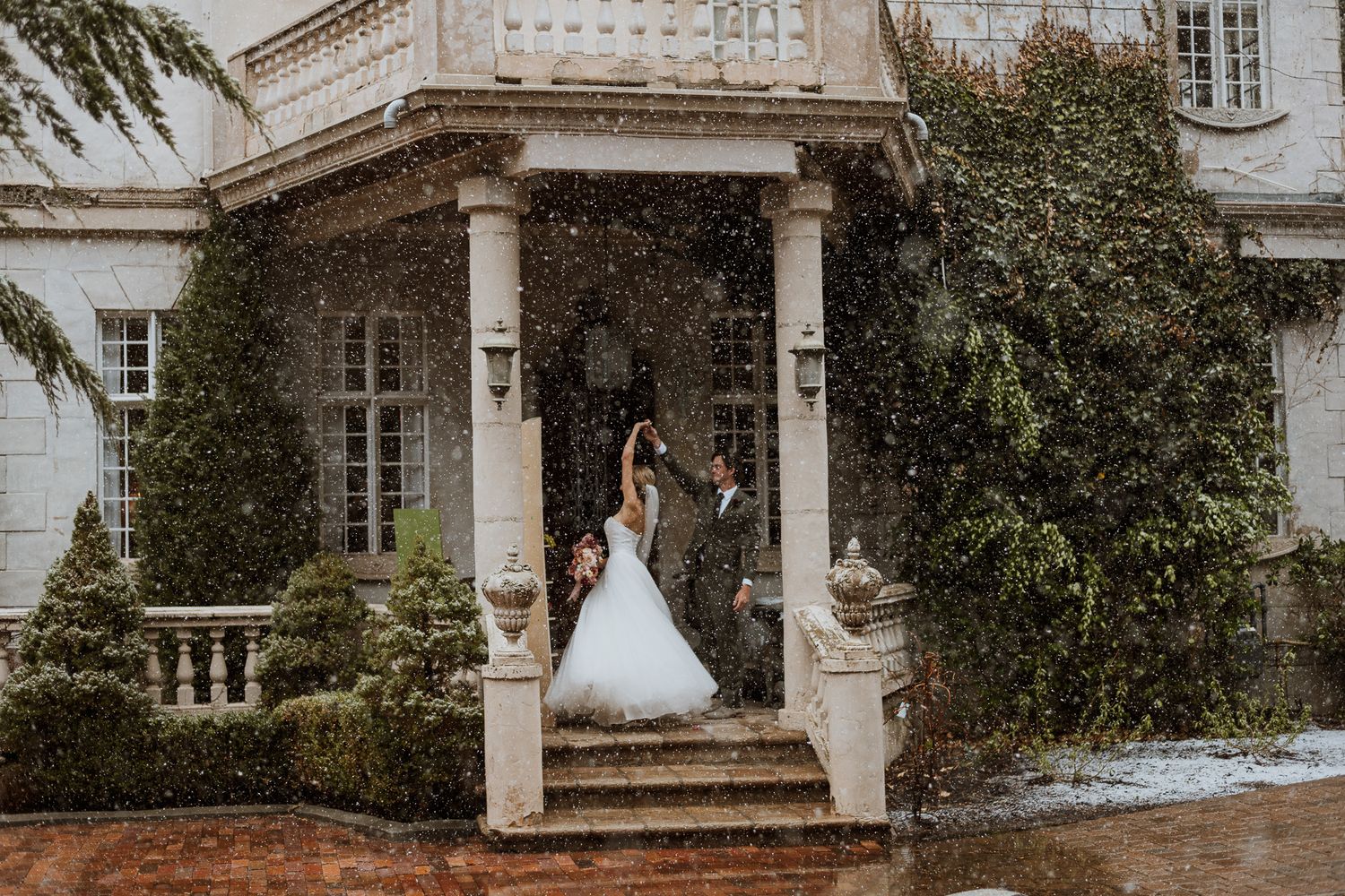 Utah wedding photographer capturing warm, moody bridal portraits. Florida wedding photographer documenting intimate vintage moments