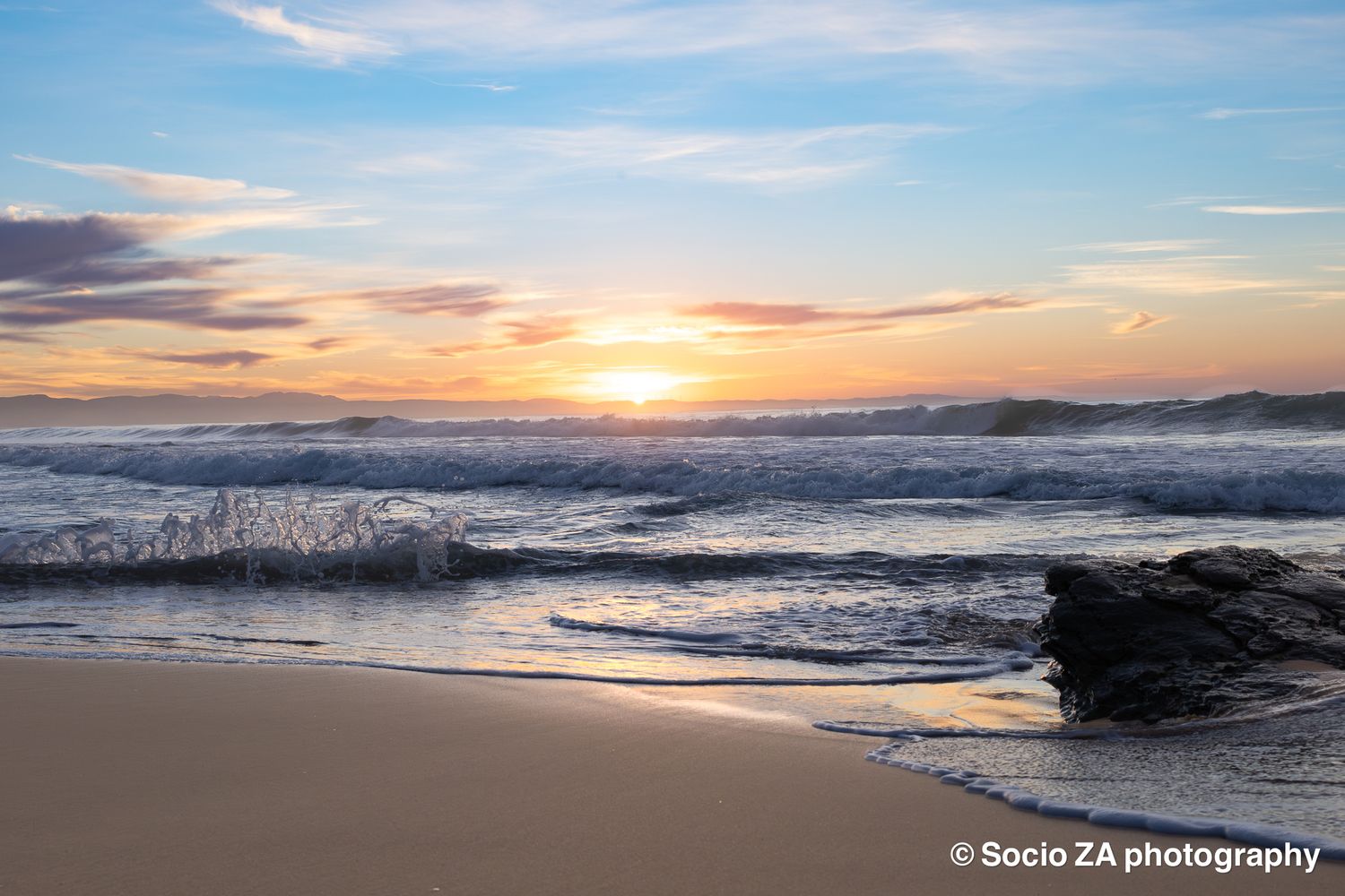 Sunrise at the beach in Jeffreys Bay Eastern Cape. Landscape photography.