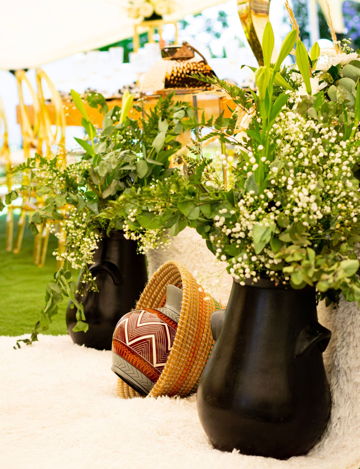 Traditional wedding decor items in a traditional wedding.