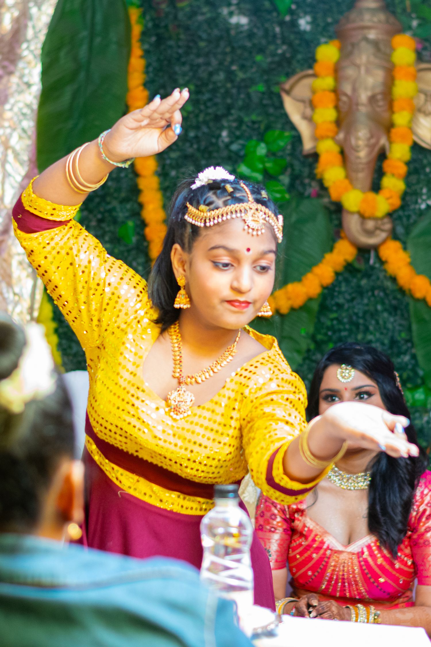 Woman dancing a Nelengu ceremony in Durban.