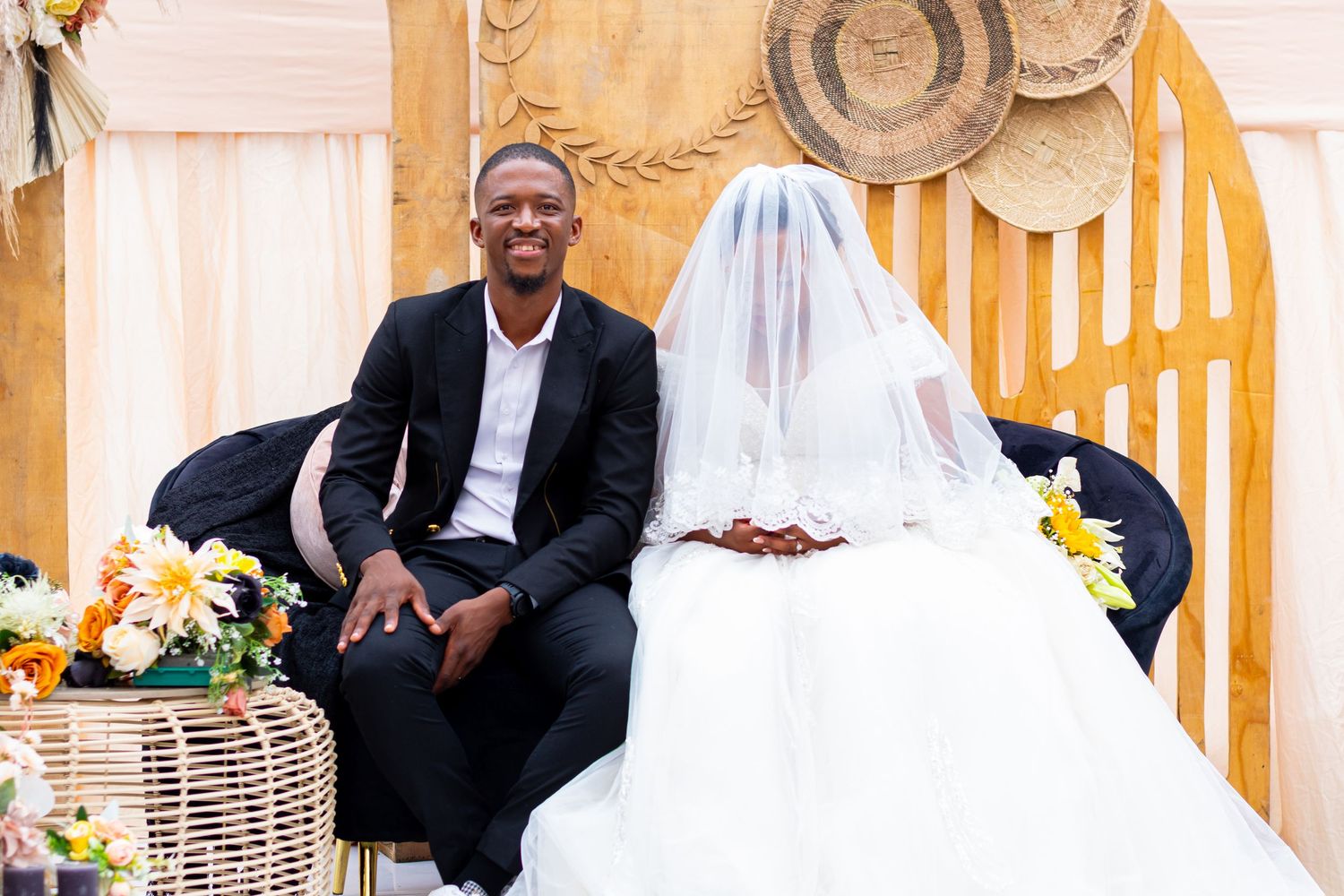 A couple during a white wedding which took place in Durban, KwaZulu-Natal.