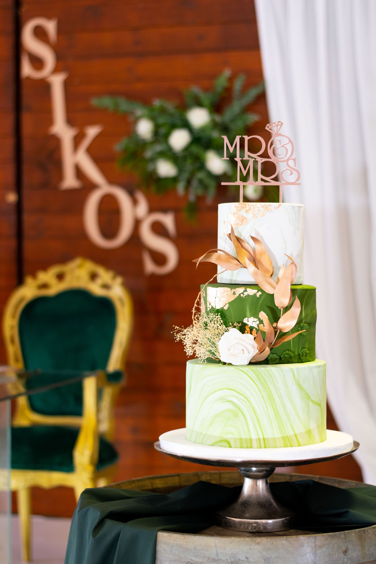 White wedding cake for a ceremony which took place in the Eastern Cape.