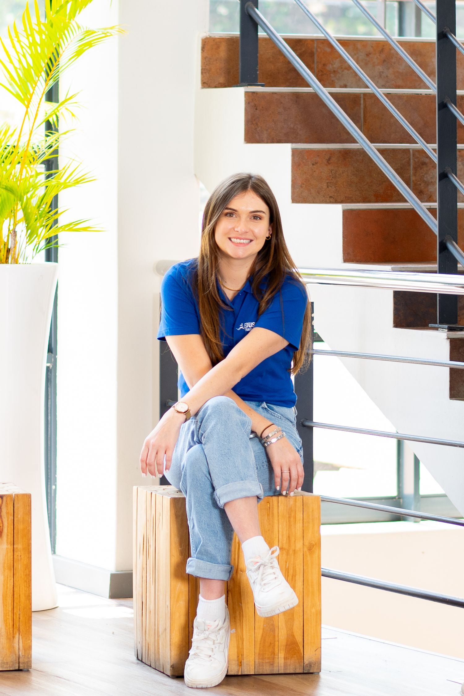 A lady during a corporate photoshoot.