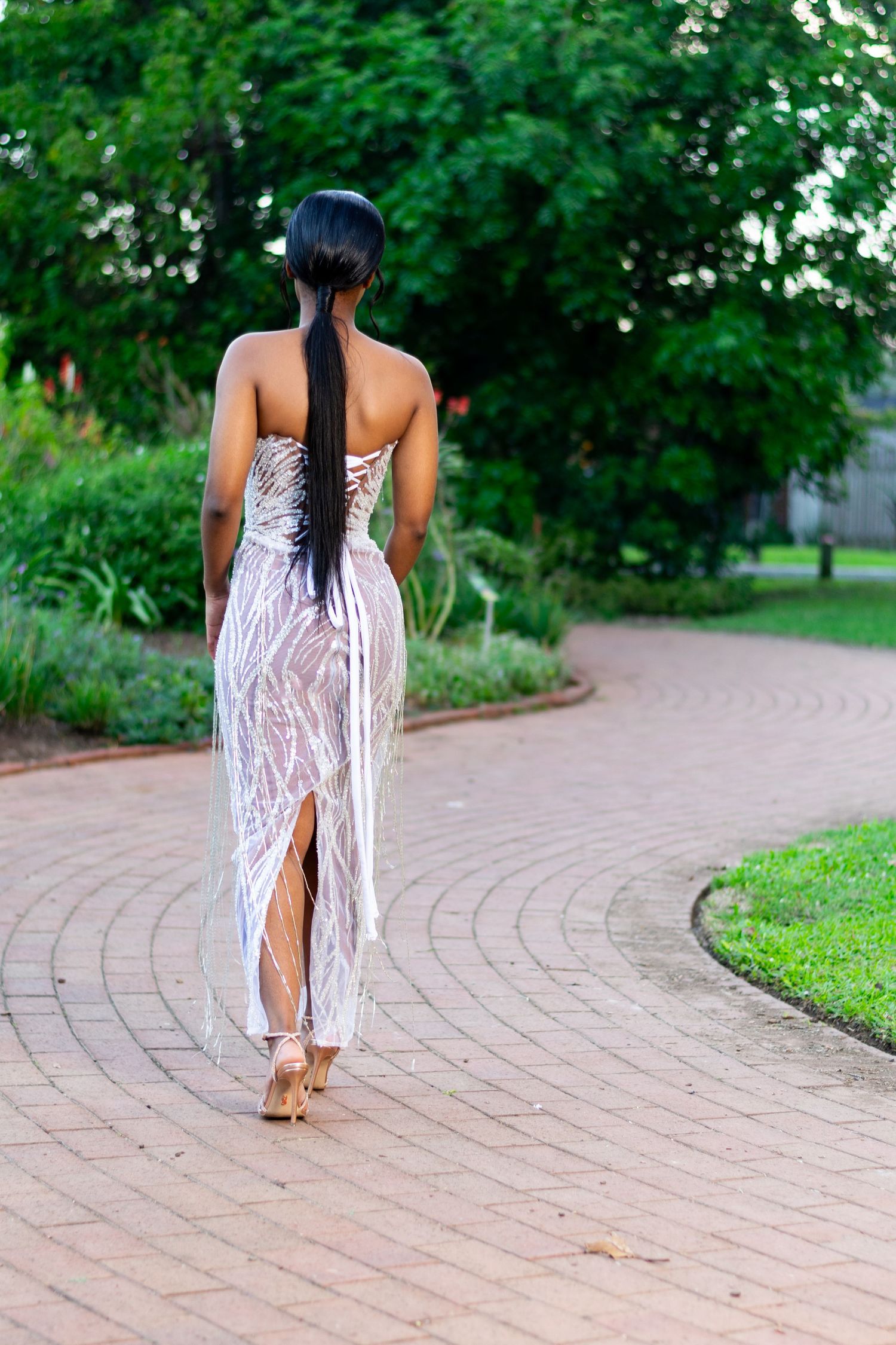Walk-away pose during a matric farewell photoshoot held in Durban.
