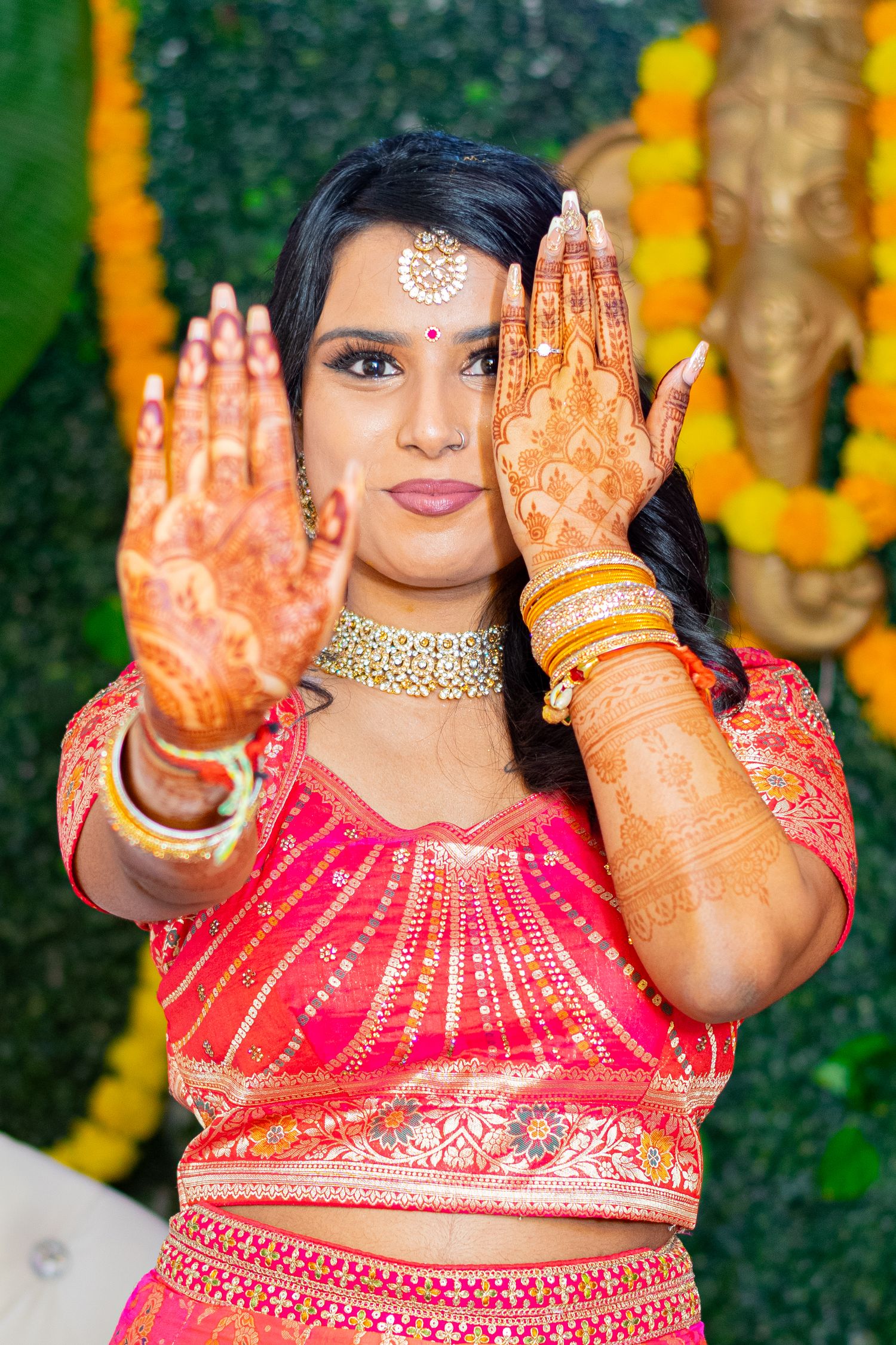 Decorated hands during a nelengu event in Durban
