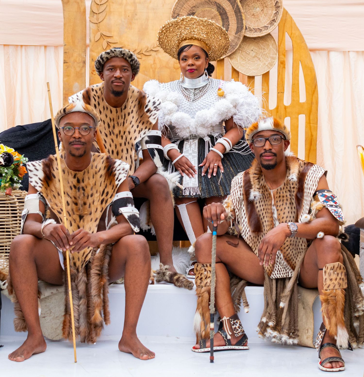 Traditional group photoshoot during a traditional wedding held in Durban.