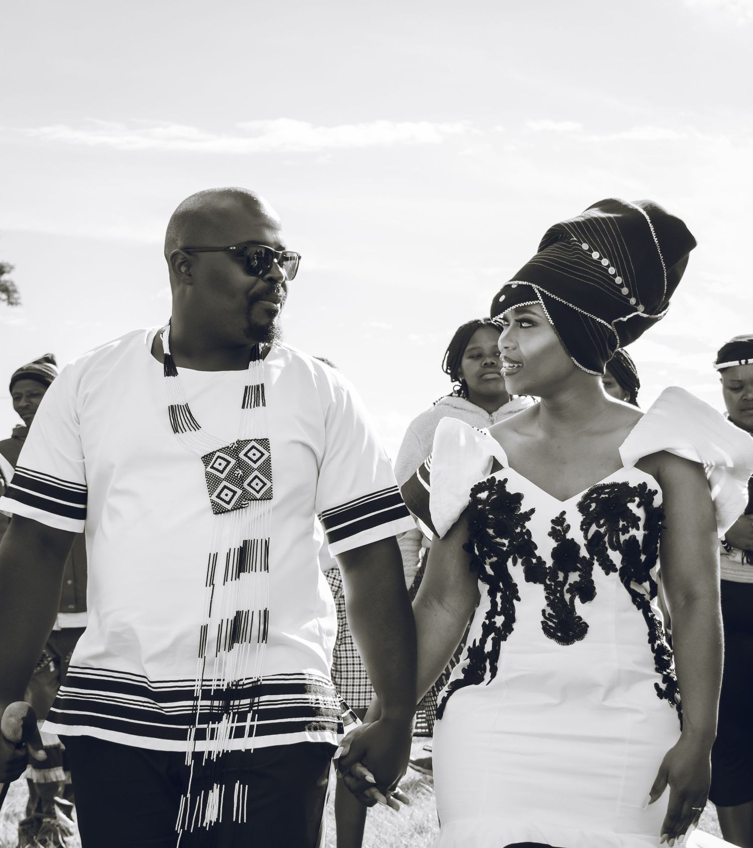 Husband and wife during a traditional wedding held in Eastern Cape.