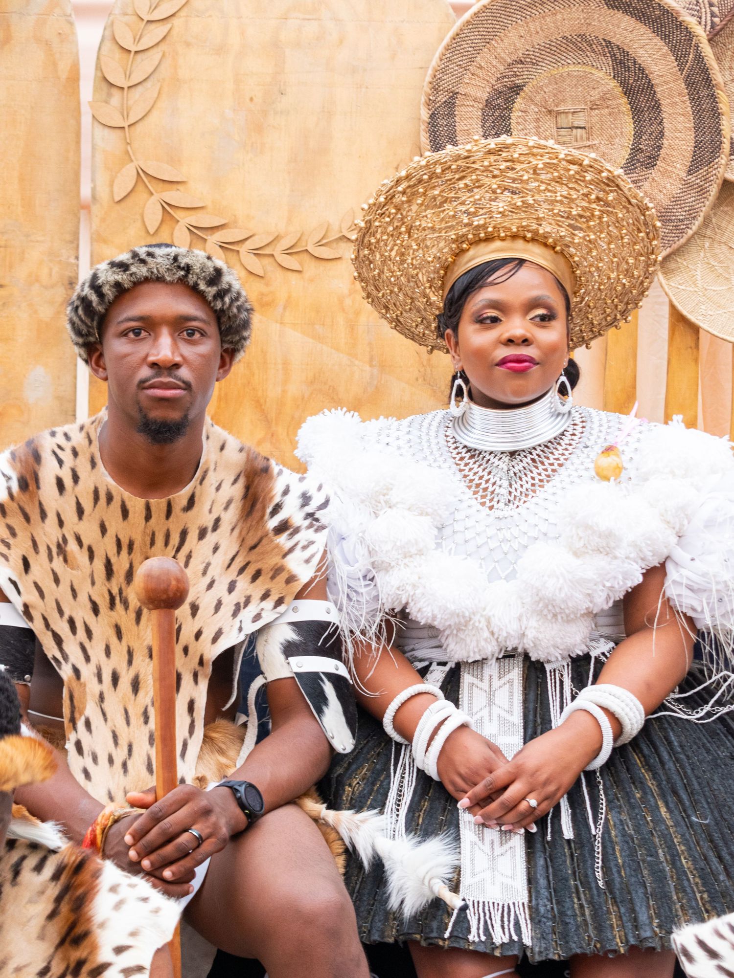 Traditional attire in a traditional wedding held in Durban.