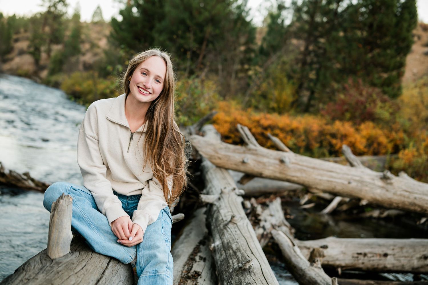 Senior portrait of a young woman at Shevlin Park