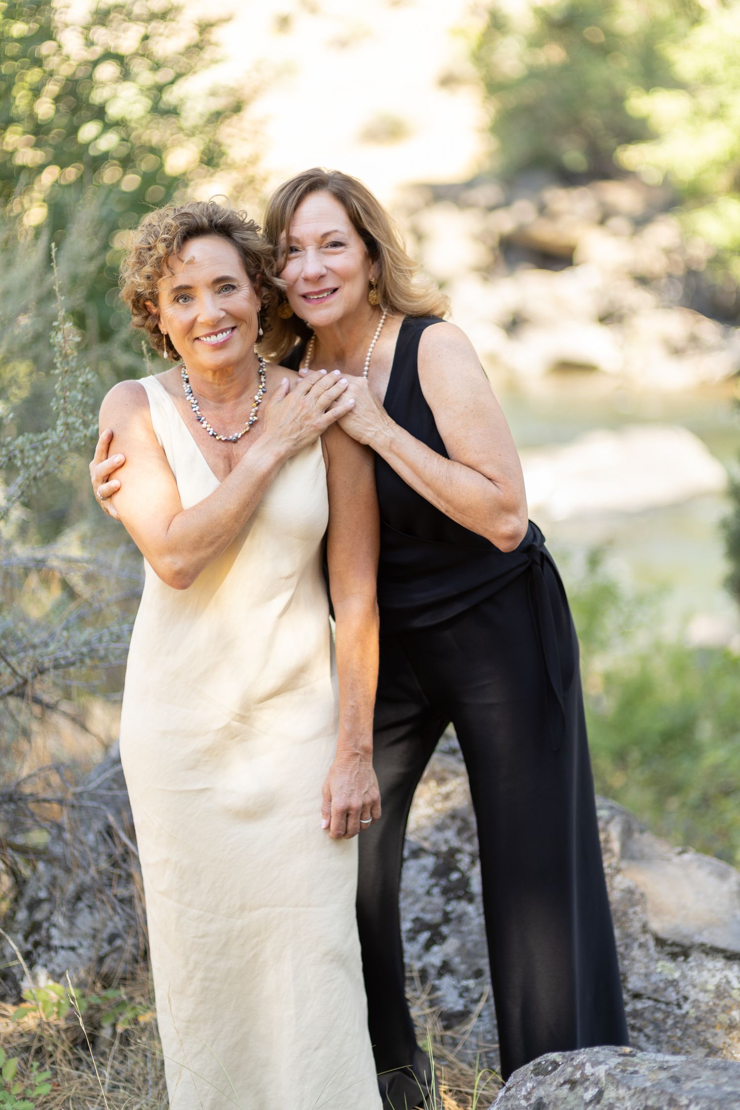 A portrait of two brides in Bend, Oregon