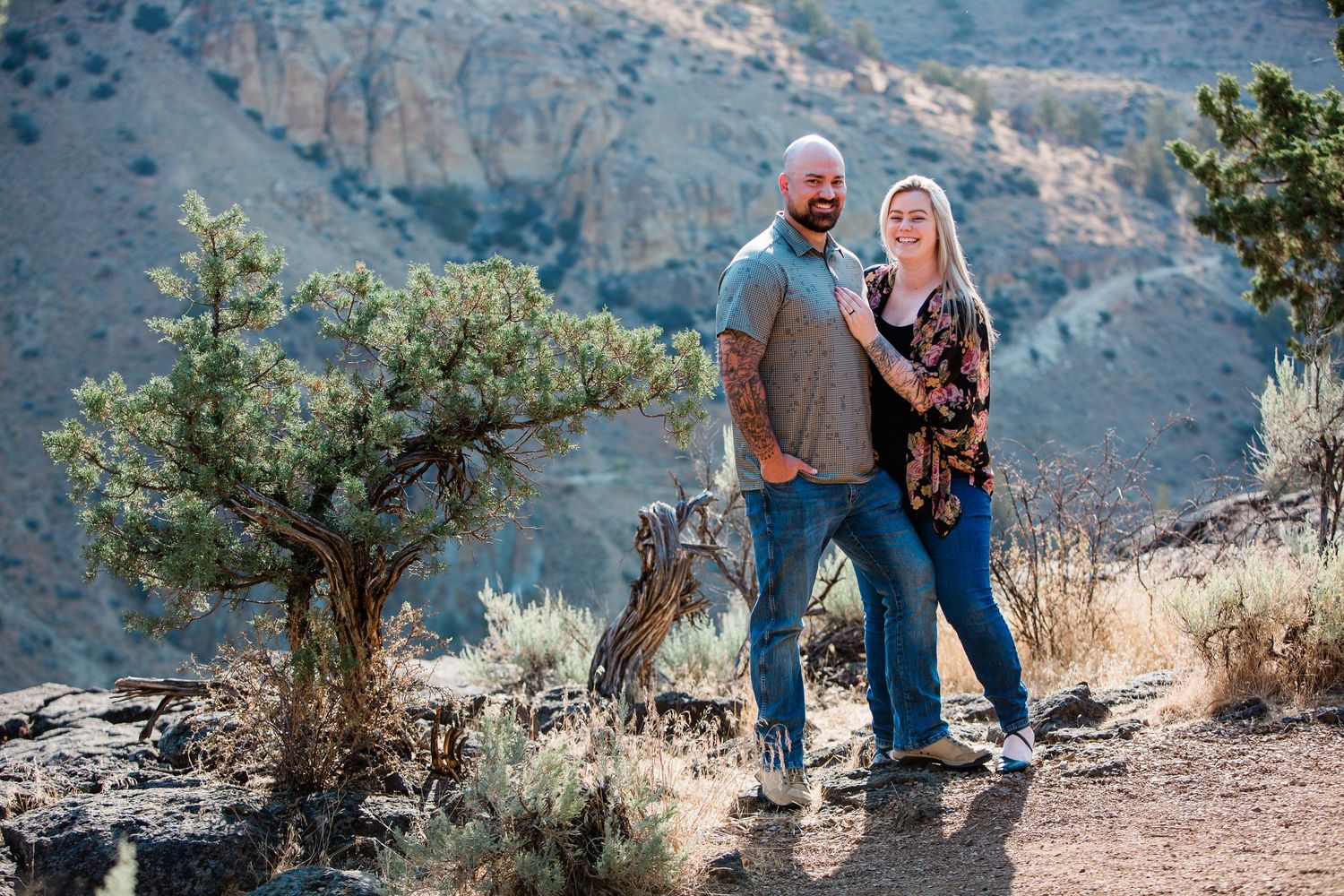 Portrait of a family in Bend, Oregon at Smith Rock