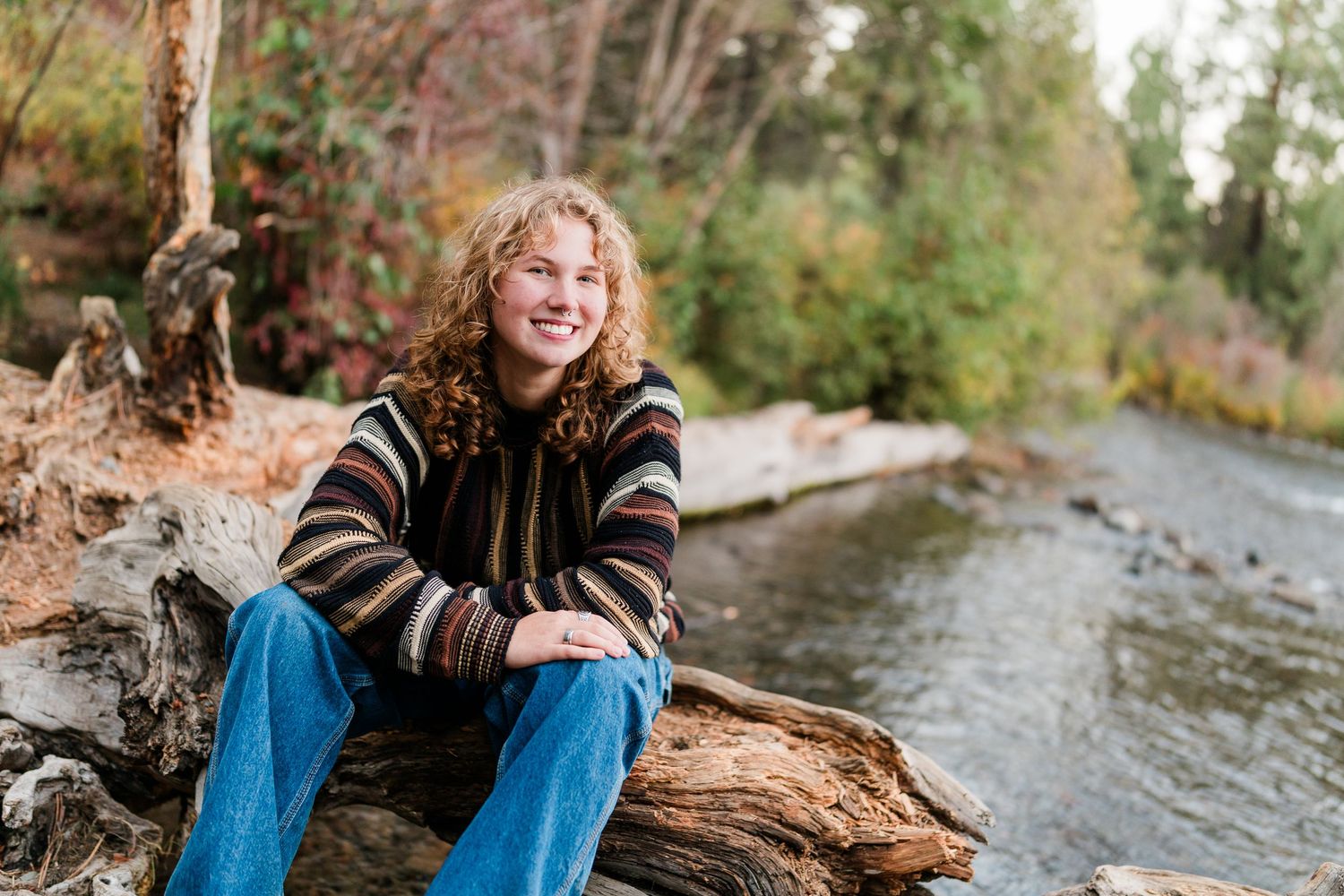 Senior portrait of a young woman at Shevlin Park