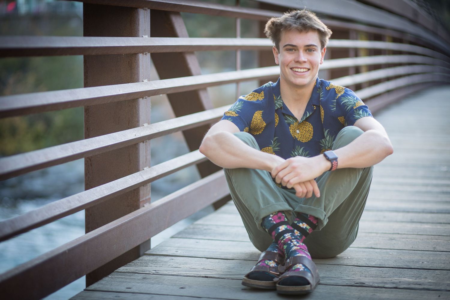 Senior portrait of a young man in Bend, Oregon