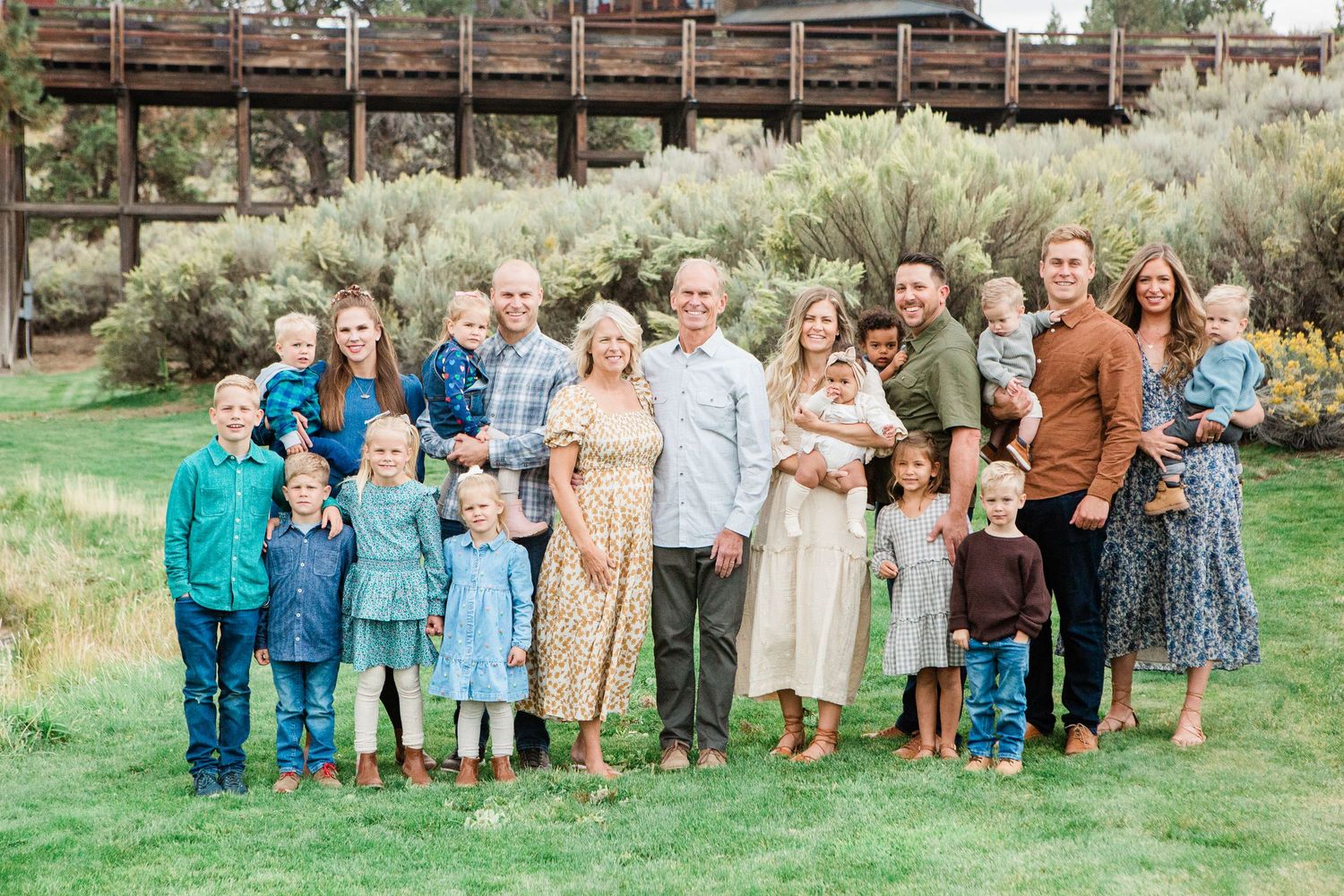 Portrait of a family in Bend, Oregon at Brasada Ranch