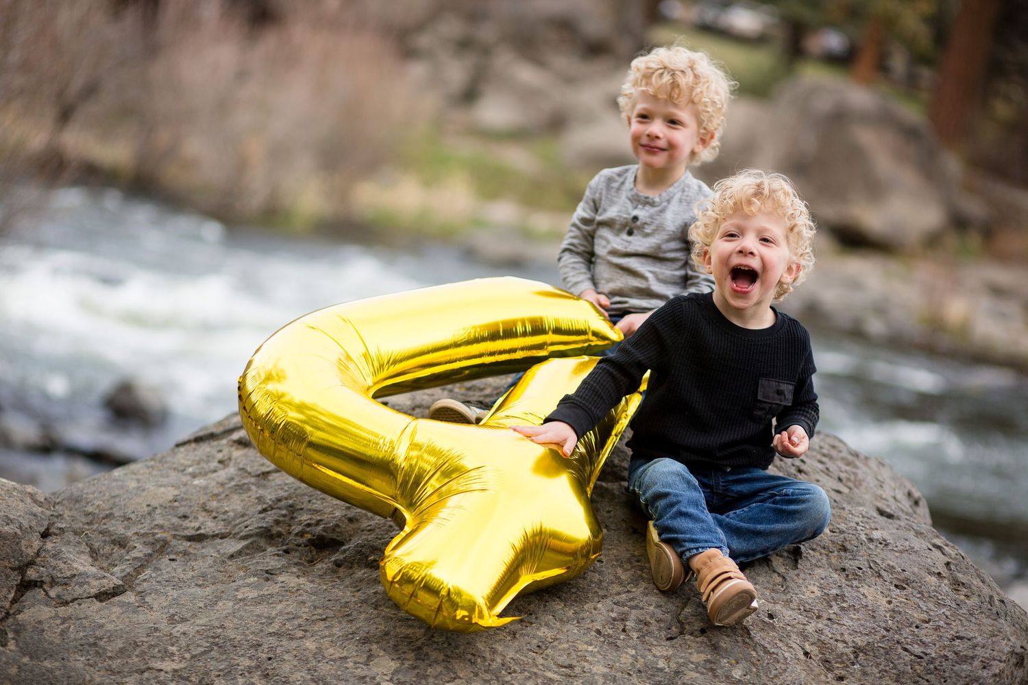 Portrait of two children in Bend, Oregon