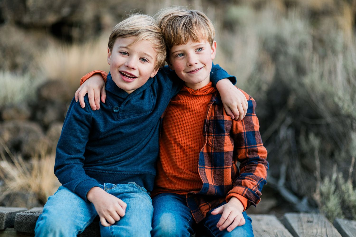 Portrait of a family in Bend, Oregon