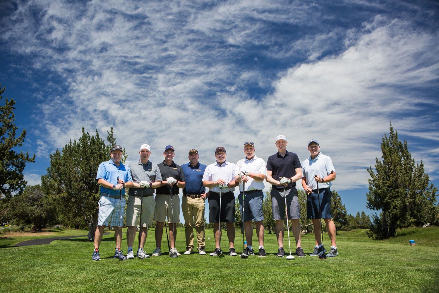 A group of golfer at a golf tournament in Bend, Oregon