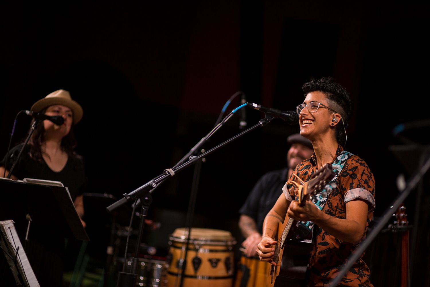 A band playing at an event in Bend, Oregon