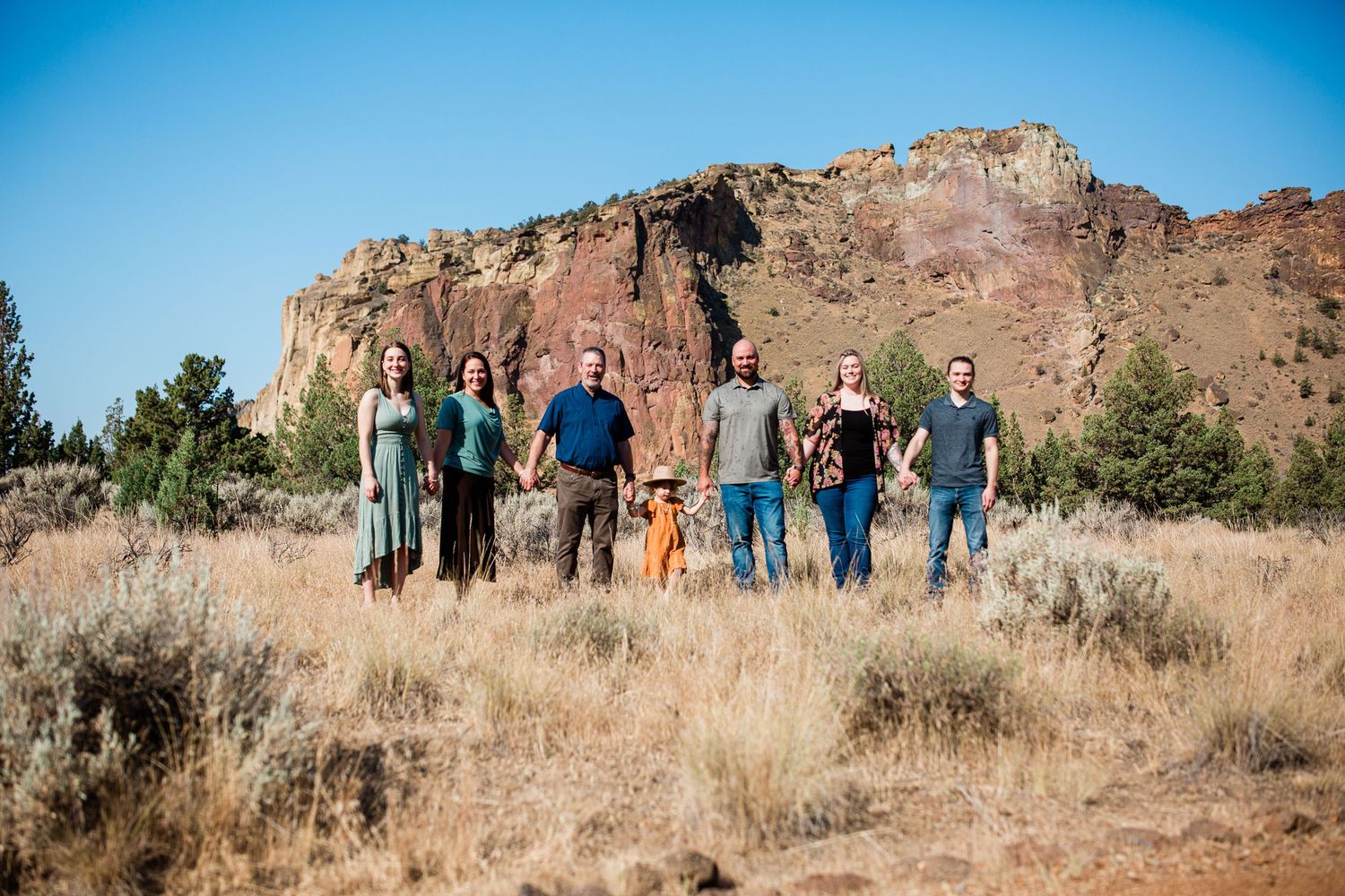 Portrait of a family in Bend, Oregon at Smith Rock