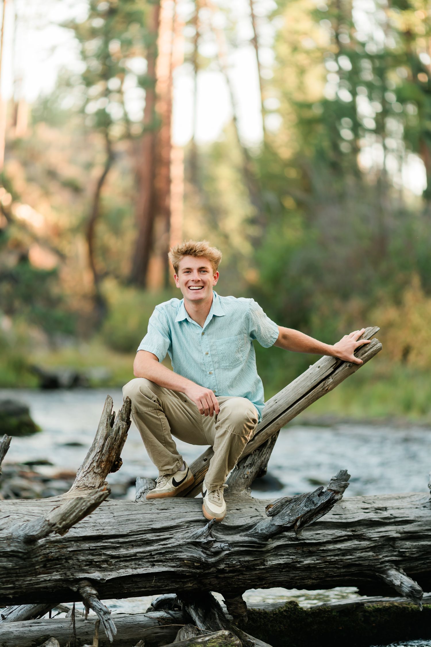 Senior portrait of a young man at Shevlin Park