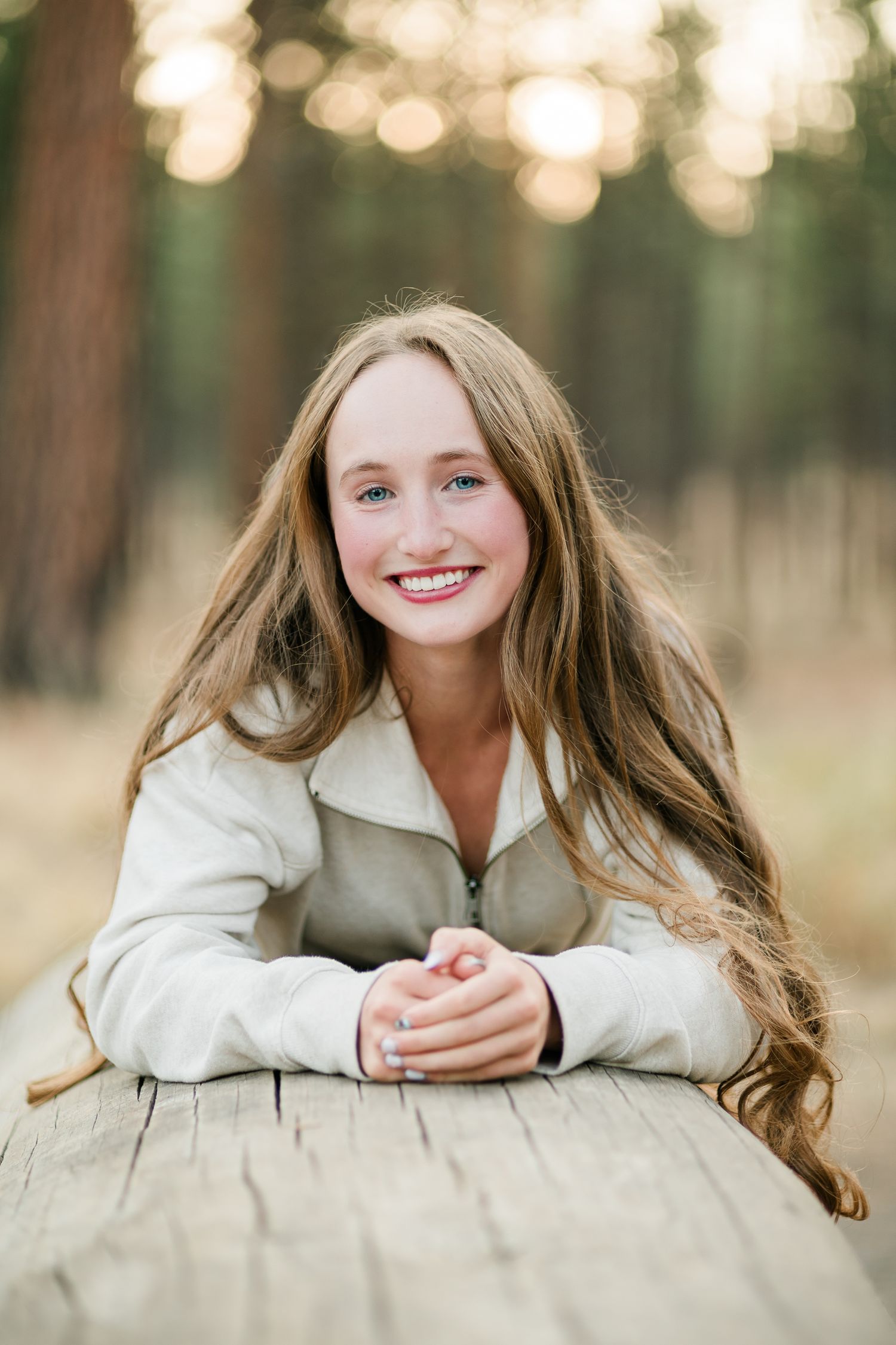Senior portrait of a young woman at Shevlin Park