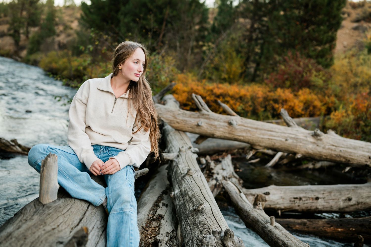 Senior portrait of a young woman at Shevlin Park