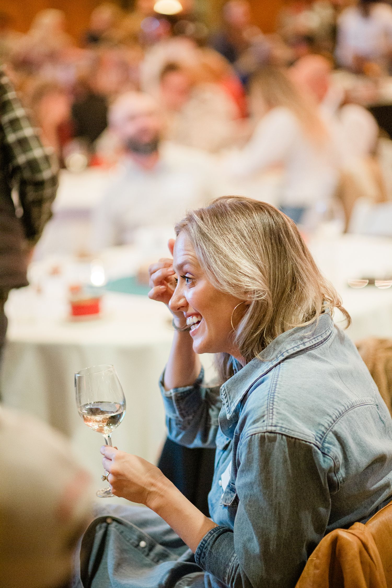 Woman at an event at the Great Hall in Sunriver, Oregon