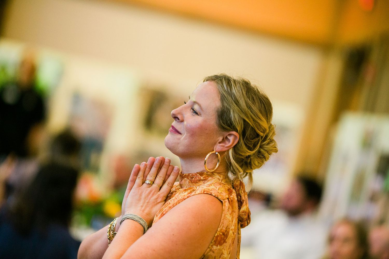 A woman enjoying an event at Tetherow Golf Club in Bend, Oregon