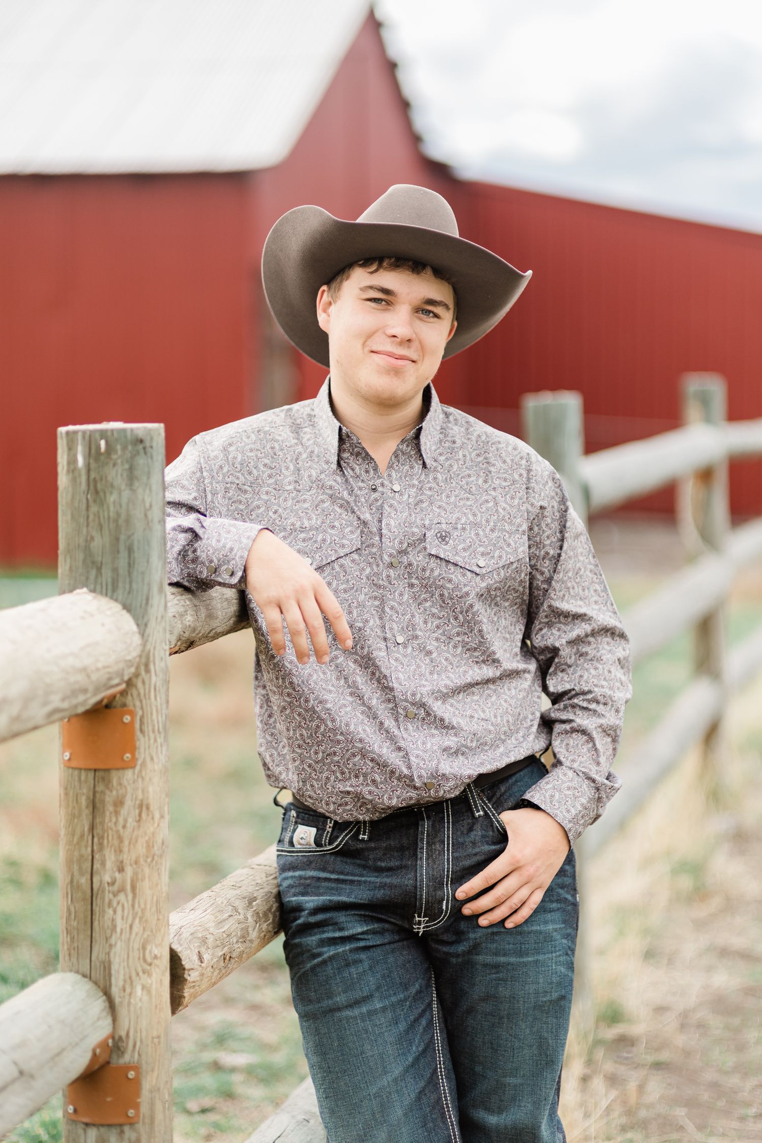 Senior photo of a young man in Prineville, Oregon