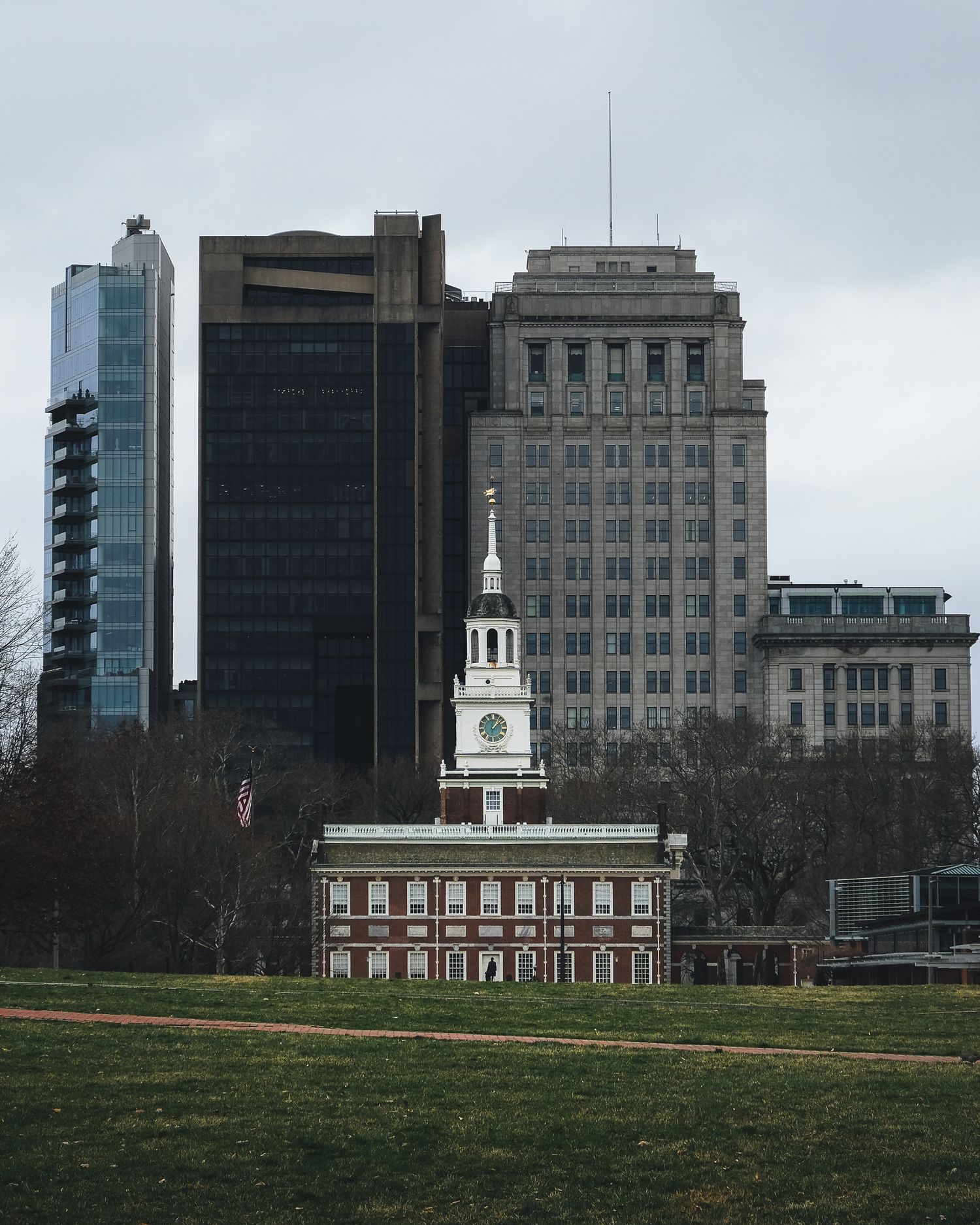 L'Independence Hall à Philadelphie, lieu de signature de la Déclaration d'indépendance des USA. Photo de patrimoine historique.