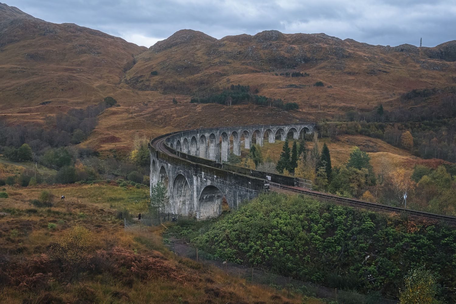 Le viaduc de Glenfinnan dans les Highlands. Site iconique pour tourisme en Écosse, voyage en train à vapeur et photographie de paysage.