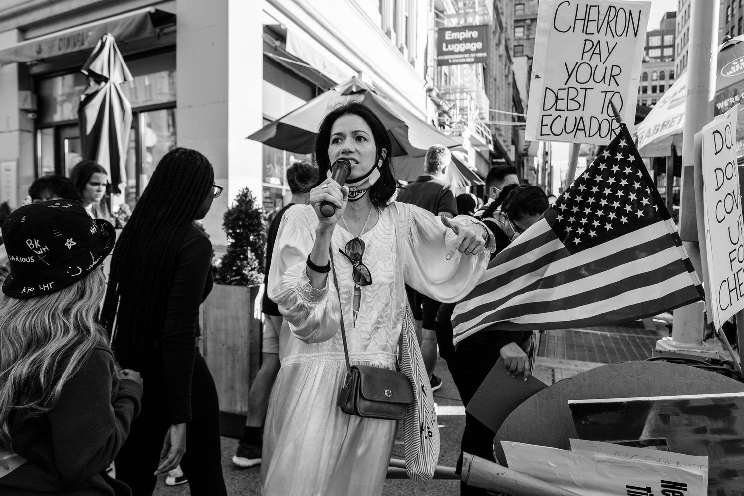 Climate activists marching in Manhattan