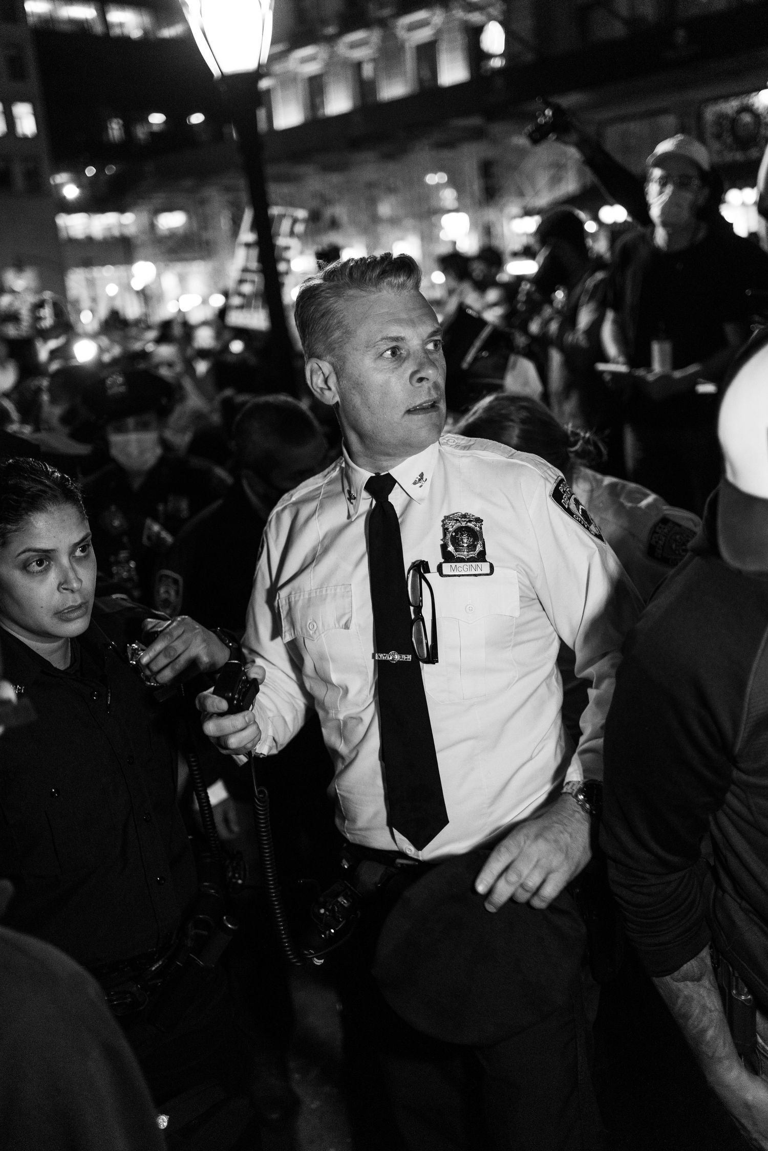 NYPD police being overwhelmed by a protest